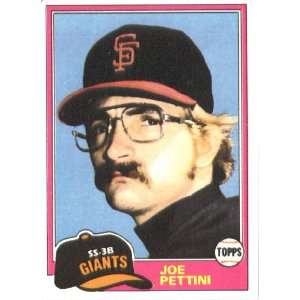  1981 Topps # 62 Joe Pettini San Francisco Giants Baseball 