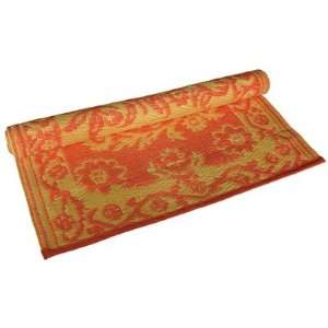 Koko Company 1298 Floormat Floral Two Tones in Orange / Yellow   2 x 