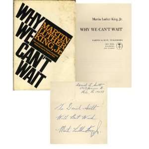  Martin Luther King Signed Book, Why We Cant Wait 