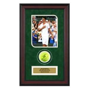 Novak Djokovic 2007 Wimbledon Match Framed Autographed Tennis Ball 