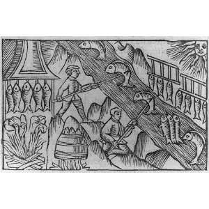   Lapps,Finns,spearing,smoking salmon,Olaus Magnus,1565