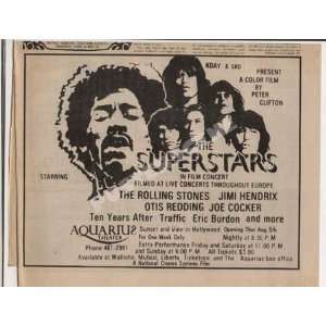   Ad Rolling Stones Hendrix Cocker Otis Redding