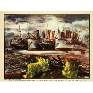   Reginald Marsh Navy Military   Original Color Print