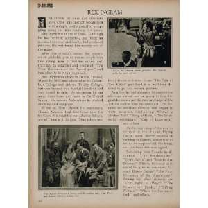  1923 Rex Ingram Silent Film Director Producer Bio Print 