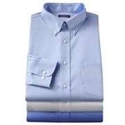 Croft and Barrow Blue Striped Button Down Collar Non Iron Dress Shirt 