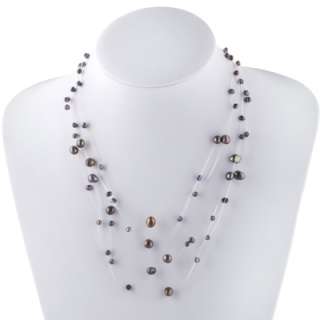 Invisible Strands Freshwater Cultured Pearls Necklace  
