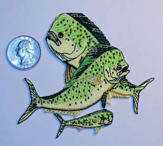 Mahi Mahi Fish embroidered fishing patch applique  