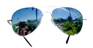 2Pc Small Aviators Sunglasses Full Mirror Lens Silver  