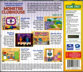 SESAME STREET MONSTER CLUBHOUSE * PC * BRAND NEW  