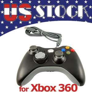 Black Wired USB Game Controller Joypad for Microsoft Xbox 360 PC 