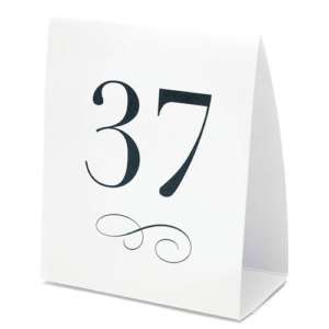 Black White Tent Style Wedding Table Numbers 1 24  