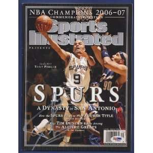 Tony Parker Spurs Singed Sports Illustrated PSA/DNA