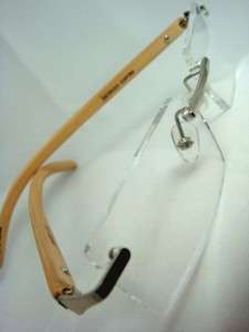   Rimless Slim Reader Glasses +1 to +3.25 Wood Georgio Caponi Hard Case