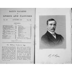   Antique Portrait 1893 Mr William Frederick Inge Sport