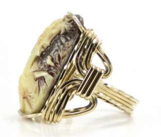 Anastasia Lady Bird Cameo Ring 14K Rolled Gold  