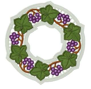 Grape Lace Standalone Machine Embroidery Designs Set 5x7 hoop  