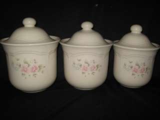 PFALTZGRAFF TEA ROSE 3 PC. CANISTER SET WITH LIDS   USA  