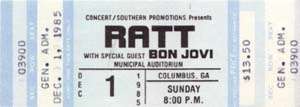 description very early bon jovi ticket before they were headliners