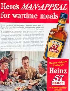 1943 Heinz 57 Steak Sauce vintage ad  