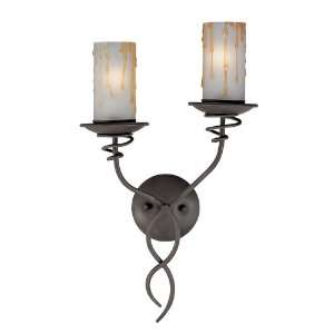  Iron Twist Electrical Candle Two Light Wall Sconce: Home Improvement