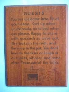 GIANT REDWOOD REAL WOOD PLAQUE GUEST SIGN YELLOWSTONE PARK SOUVENIR 