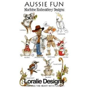 Aussie Fun by Loralie Designs Embroidery Designs on a Multi Format CD 