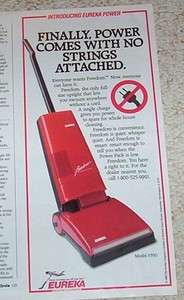  advertising   Eureka Freedom Vacuum Cleaners home cleaning PRINT AD