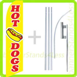 Feather Flutter Banner Sign Tall Flag Kit  HOT DOGS b4  