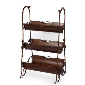  34 Free Standing Wrought Iron 3 Tier Firewood Stand
