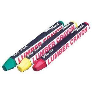  Markal 80451 #500 Fluorescent Yellow Lumber Crayon (12MKR 