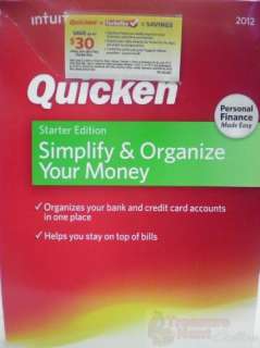 Intuit 417224 Quicken 2012 Starter Edition,Simplify & Organize Your 