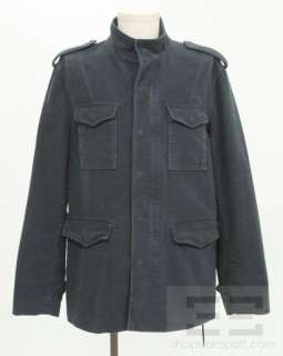 Marc Jacobs Navy Flannel Cotton Mens Zip Front Jacket Size XL  