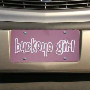   Ohio State Buckeyes Pink Girl Mirror License Plate