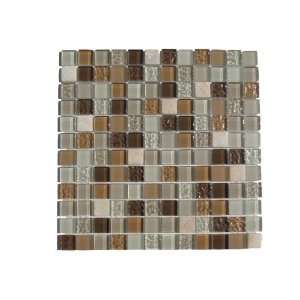  Taupe Glass & Stone Mix Mosaic Tile / 22 sq ft