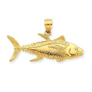  14k Gold Yellowfin Tuna Fish Pendant 3.24 gr. Jewelry