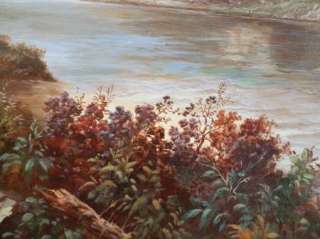Huge Original Oil Painting Landscape River Estate Art 36 x 24 
