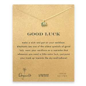Dogeared Jewelry Good Luck Reminder Necklace with Gold Dipped Elephant