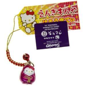  Hello Kitty as Daruma Tumbling Doll Mini Figure Bell Charm 