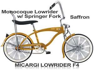 Micargi Monocoque Lowrider F4 Boys 20 Cruiser Bike w/ Springer Fork 