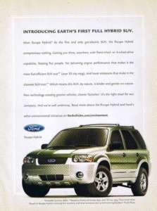 2004 Ford Escape Hybrid SUV Magazine Ad  