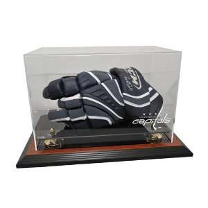 Washington Capitals Logo Hockey Glove Display Case with Classic Wood 