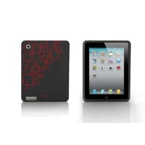  Pattern Silicone Case for iPad 2 Black/Red
