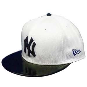 MLB New Era Hat Cap New York Yankees 59FIFTY 5950 White Black Fitted 