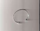 Wire Bangle Bead Ends Sterling Silver Jewelry Bracelet  