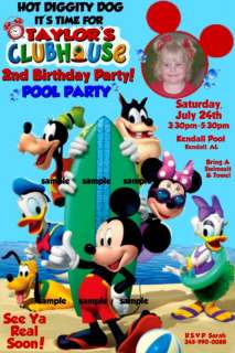 MICKEY MOUSE CLUBHOUSE Pool Party Birthday Invitations  