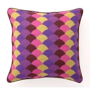  Trina Turk Purple Scallops Needlepoint Pillow