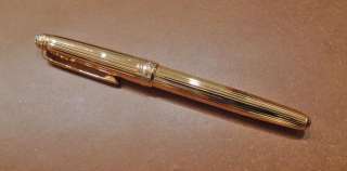   Montblanc pinstripe gold on sterling Meisterstuck fine rollerball pen