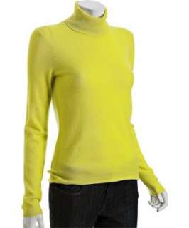 Magaschoni yellow shock cashmere basic turtleneck sweater  BLUEFLY up 