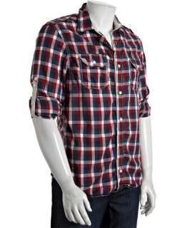 Buffalo Jeans red check cotton Selux button front shirt