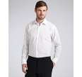 Corneliani white twill spread collar pocket dress shirt   up 